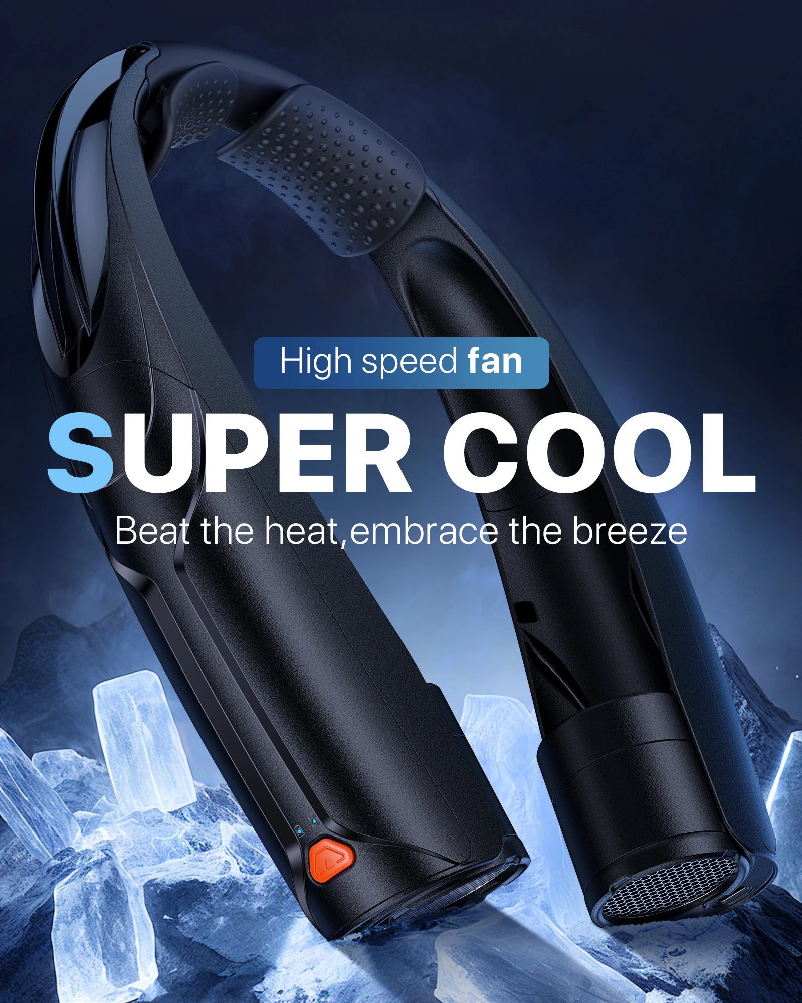 Portable Personal Rechargeable Double Switch Hands Free 6 Speed Neck Fan