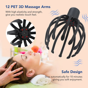 Electric Octopus Claw Hands Free Therapeutic Head Scratcher