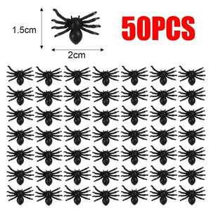 Mini Black Plastic Fake Spiders