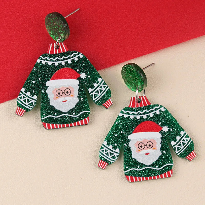 YAOLOGE Fun Innovative Christmas Elements Earrings