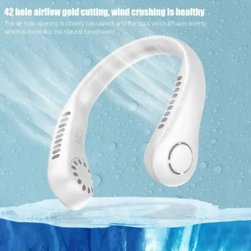 Long Life Mini Neck Mounted Portable Bladeless 3 Speed Fan fans