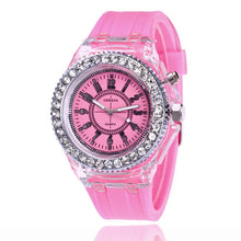 UTHAI Glow Back Rhinestone LED Trendy Wristwatches