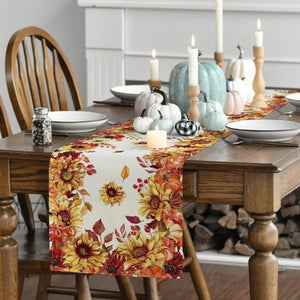 Autumn Sunflower Pattern Table Runner