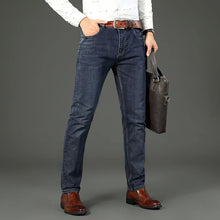 2-piece Set  WhinLEE Black and Blue Business Elite Micro Elastic Straight Leg Multi-craft Jeans