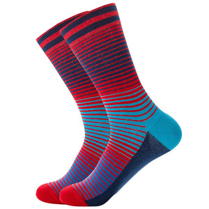 Happy Colorful Striped Argyle Geometric Print Socks