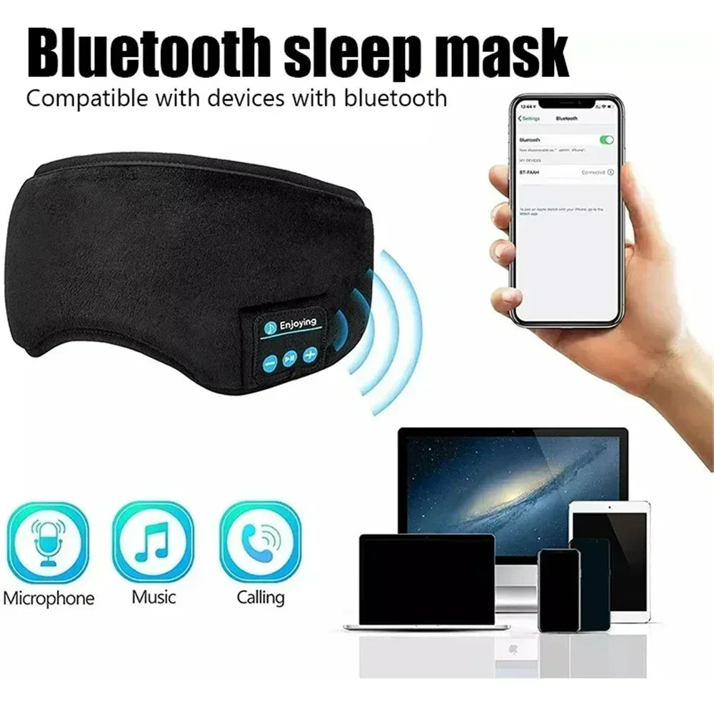 Bluetooth Headband Elastic Wireless Eye Mask Blackout Noise Cancellation