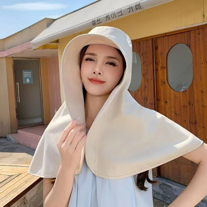 Large Shawl UV Neck Protection Oversized Hat