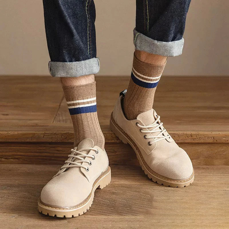 Multi-Pairs Solid Color Striped Tube Socks