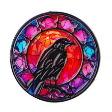 Crow Enameled Round Broch Lapel Pins