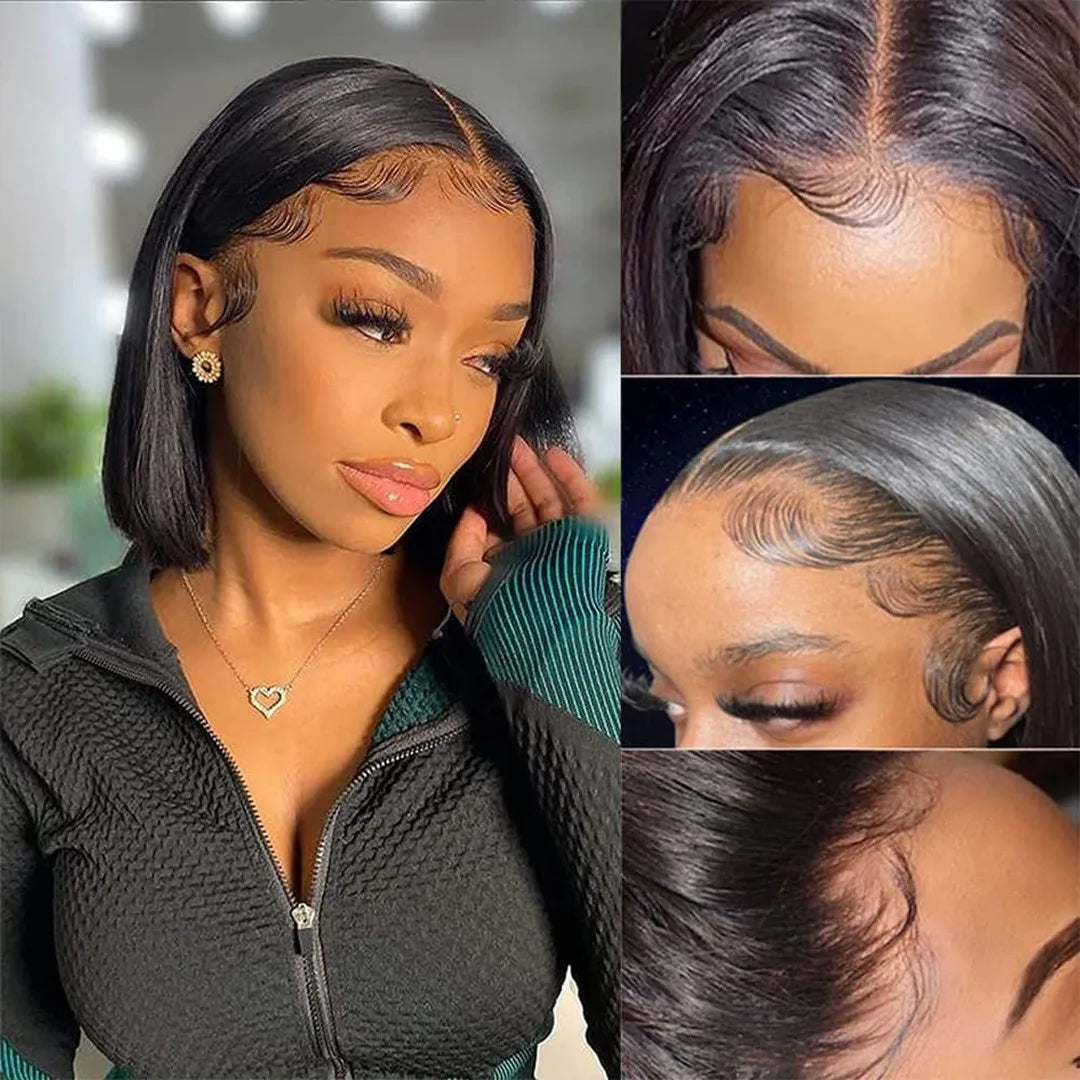 Short Straight Glueless Wig