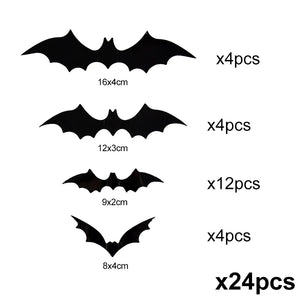 Halloween 3D Black Bat Wall Stickers