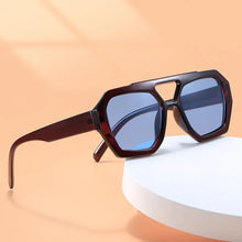 Thick Frame Double Bridge Polygon Sunglasses