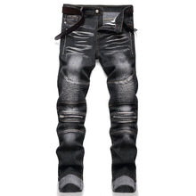 Casual Coated Straight Pleated Jeans