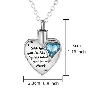 Heart Shaped Birthstone Cremation Keepsake Necklace