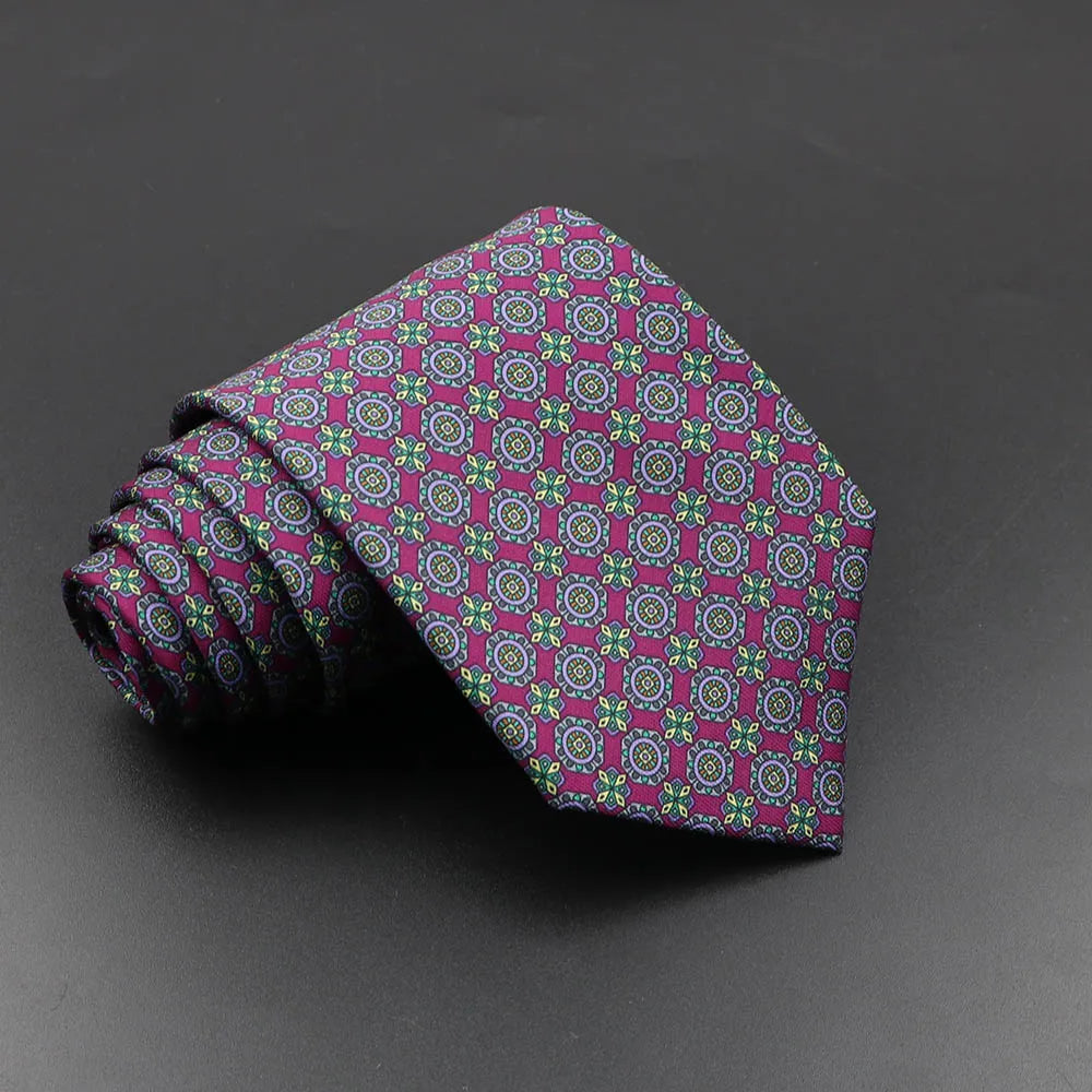 Silk 7.5cm Soft Colorful Novelty Necktie