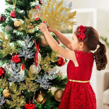 10/5Pcs Artificial Plants Pine Branches Christmas Glitter
