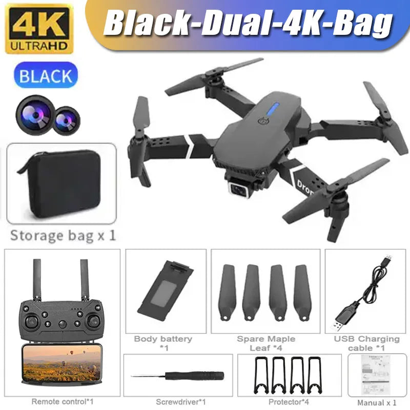 E88 4K Wide-Angle HD 1080P Camera WiFi FPV Height Hold Foldable RC Drone