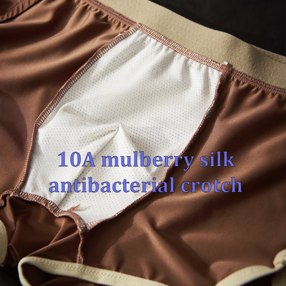 3PCS Solid Satin-like Boxers