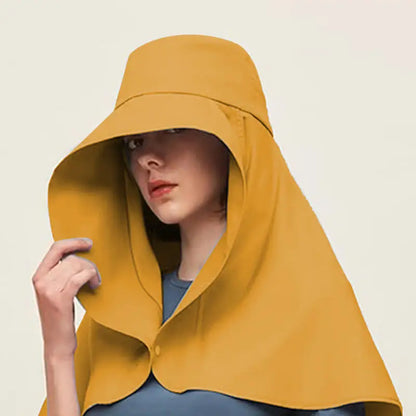 Large Over Shoulder Sunhat With Shawl
