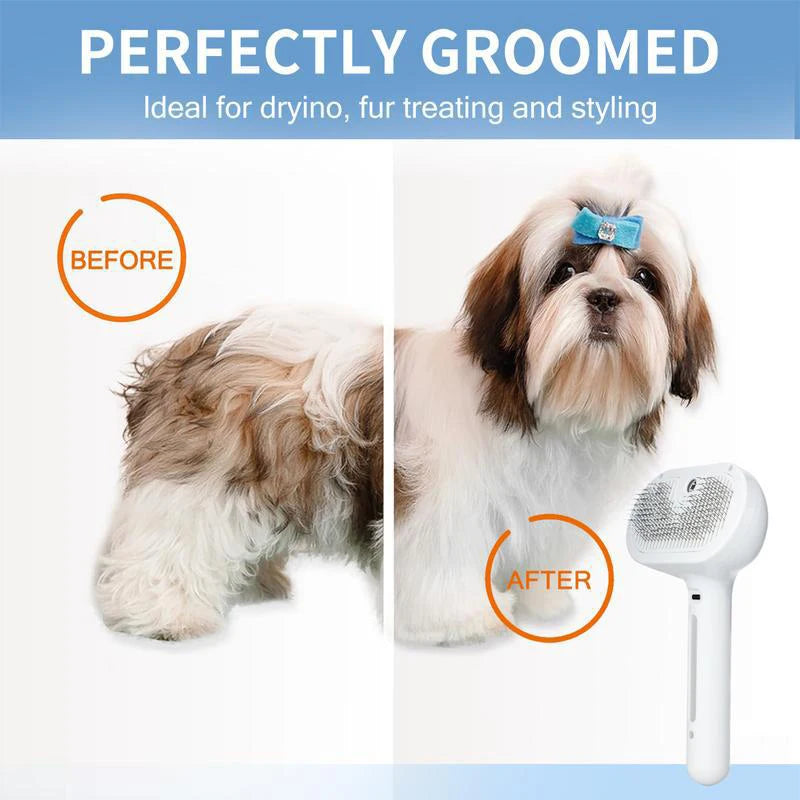 Soft Teeth Pet Steam Comb Massage Brush USB Charging