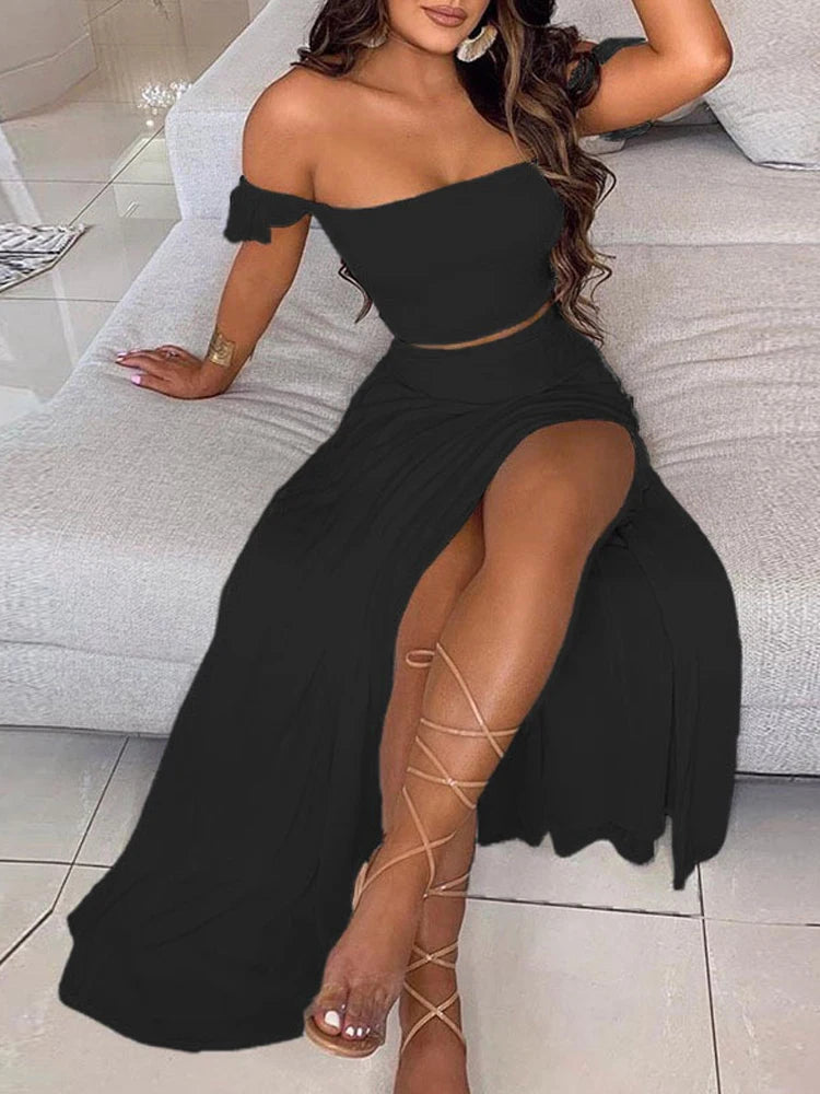 Long Printed Mid Length Dress Set