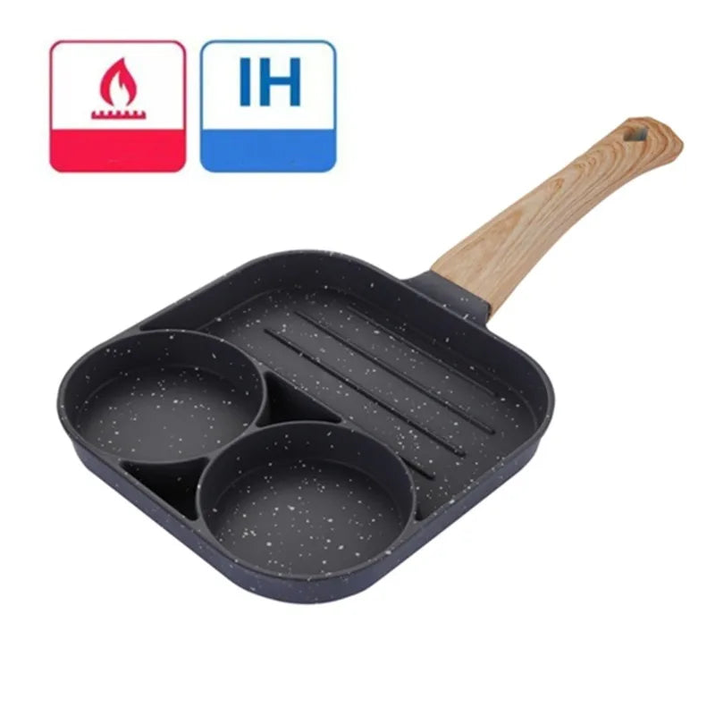 2/4-Hole Frying Pot Pan Thick Non-stick