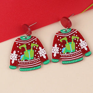 YAOLOGE Fun Innovative Christmas Elements Earrings