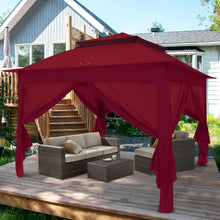11x11 Pop-up Instant Gazebo Tent with 4 Sidewalls with Carry Bag Stakes and Ropes