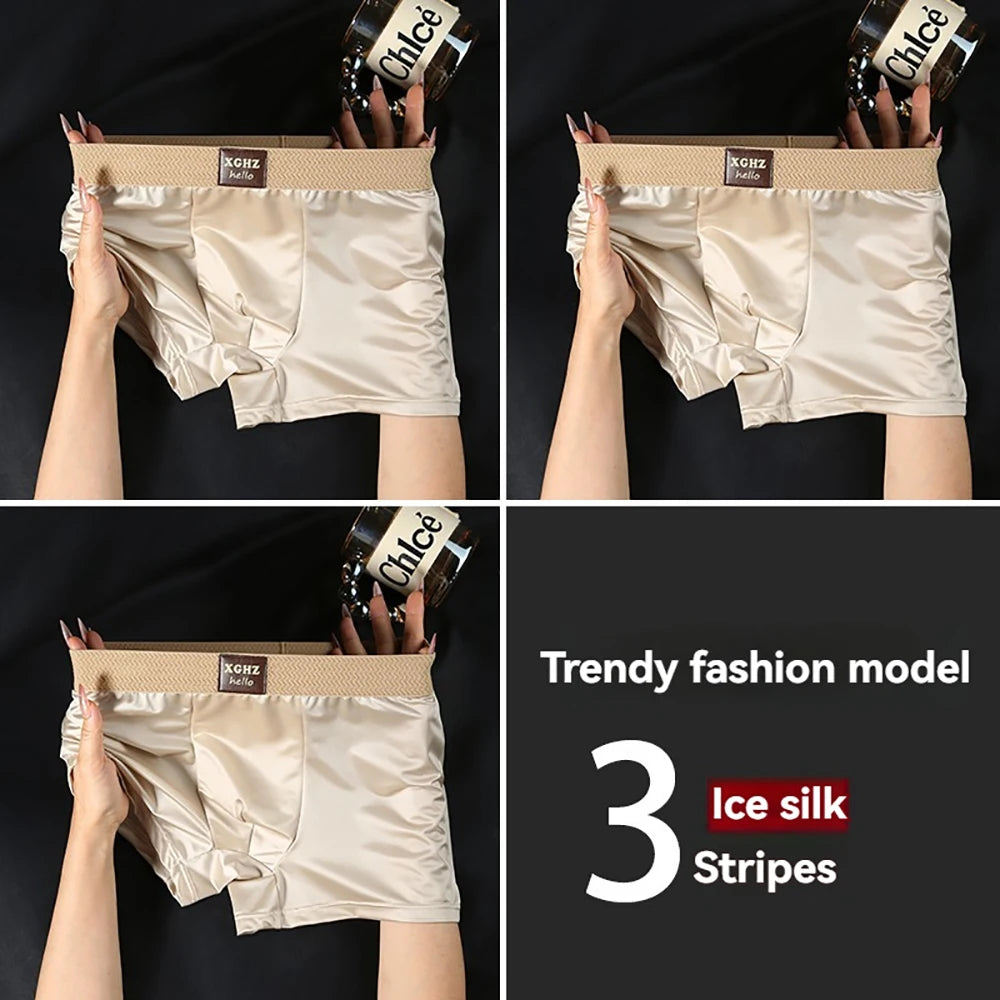 3PCS Satin-like Super Soft Boxers