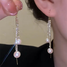 Long Crystal Tassel Earrings For Women