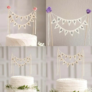 Birthday Cake Flag Topper Decoration