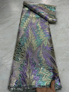 Nigerian Damask Tulle Lace Fabric