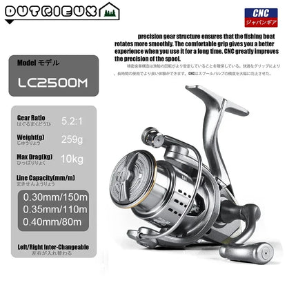 Stainless Steel Bearing Super Light Spinning Fishing Reel