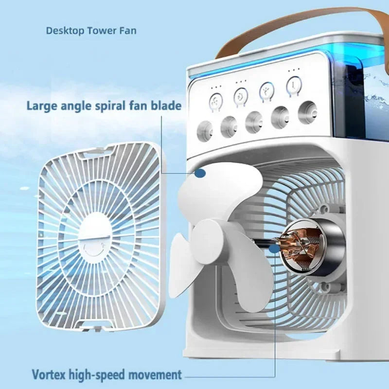 3 In 1 Small Fan Air Conditioner LED Night Light