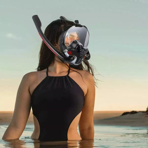 Double Tube Silicone Full Dry Diving Mask