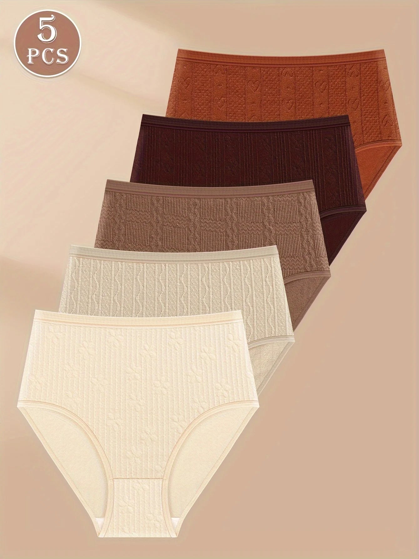 5-Pack High Waist Tummy Control Seamless Briefs