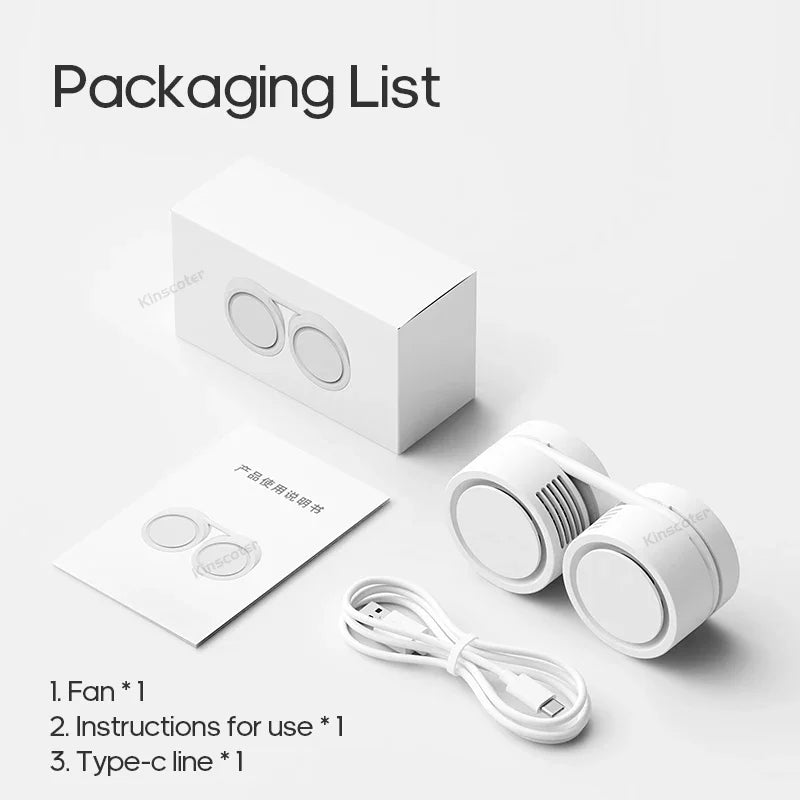 Mini Bladeless Portable Hanging Hands-Free Neck Fanf