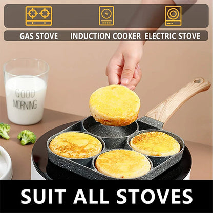 2/4-Hole Frying Pot Pan Thick Non-stick