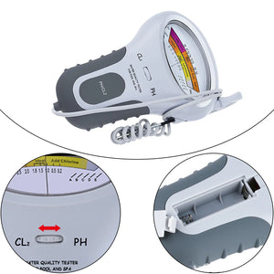PH Chlorine Cl2 Level Meter Tester with Probe Water Quality Testing Device