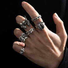 6Pcs Silver Decorative Ring Set