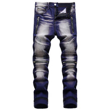 Casual Coated Straight Pleated Jeans