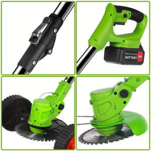 Foldable Brush Cutter Cordless Weed Wacker with 2 Large Capacity Batteries &13 Blades,
