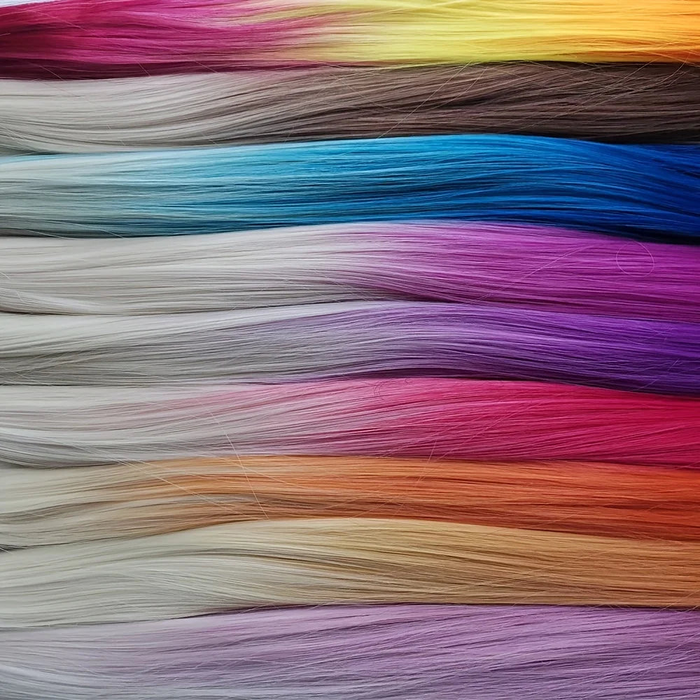 Rainbow Color I-Tip Long Straight Hairpieces