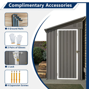 4' x 8' Metal Wall Side Storage Sheds & Outdoor Storage
