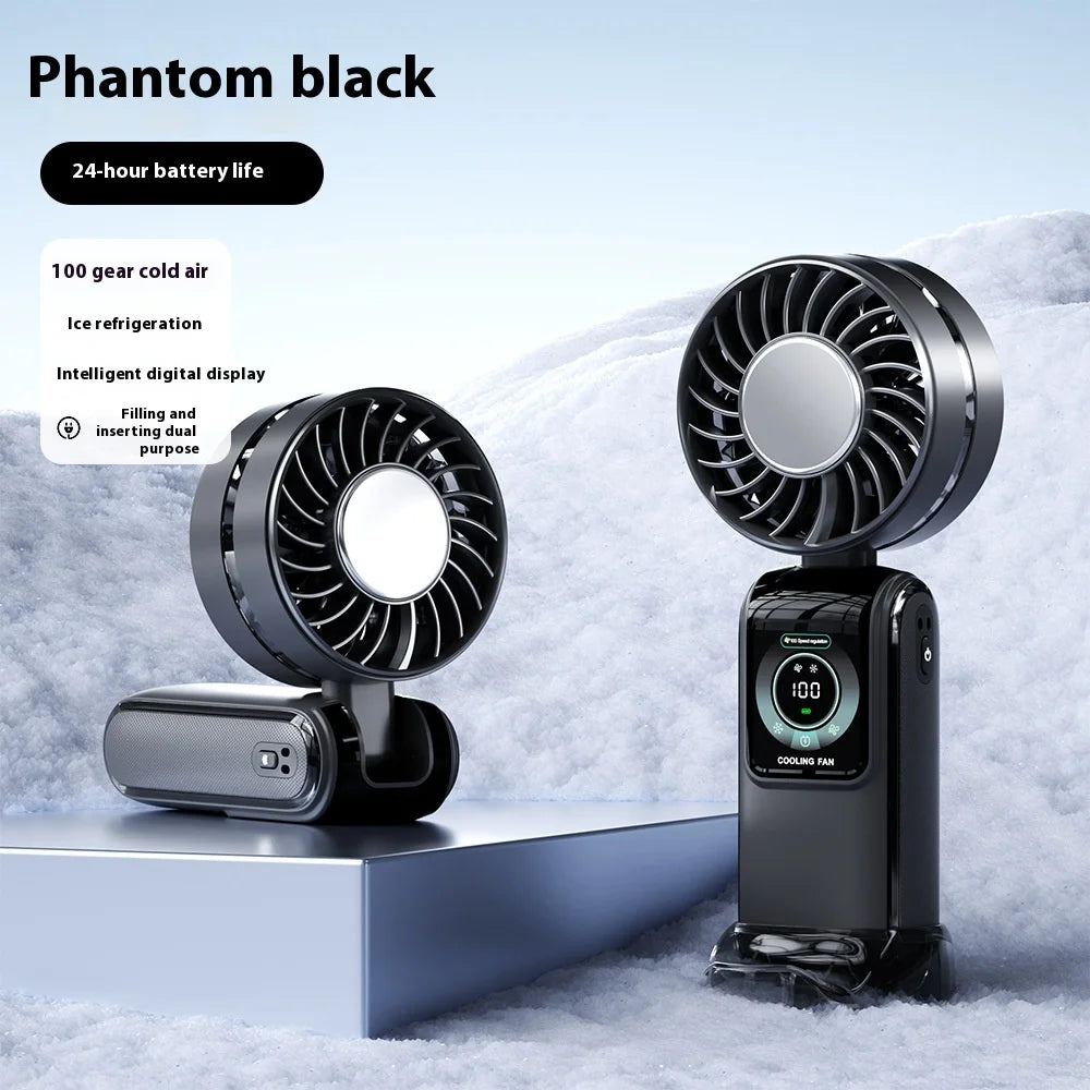 3600mAh 4 in 1 Neck and Handheld Fan 100 Speed Levels LED Display One Touch