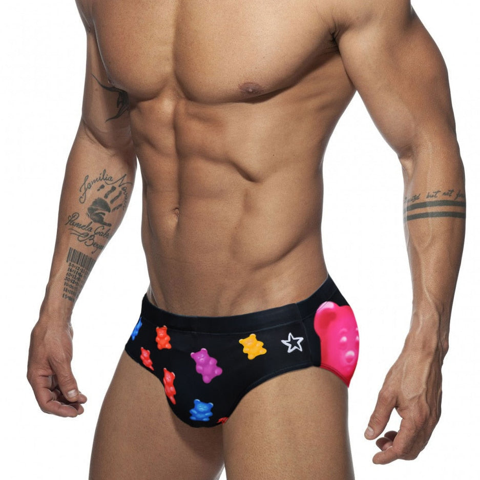 Colored Hearts Slim Fit Swimming Briefs