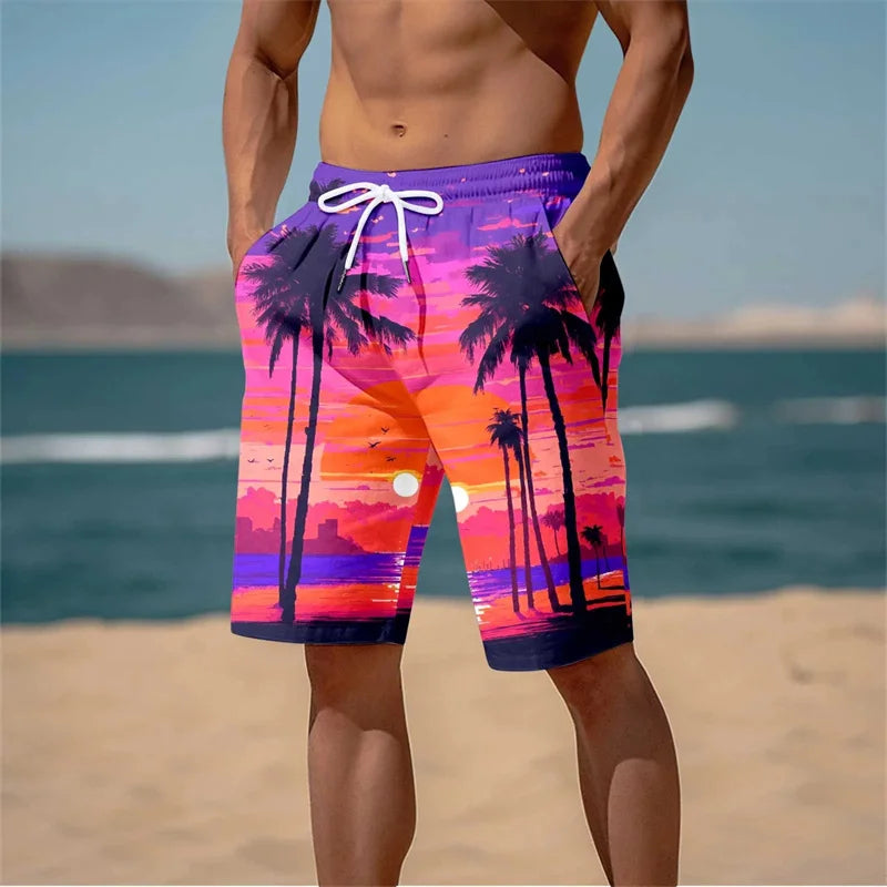 3D Print Beach Short Cool Swimming Trunks