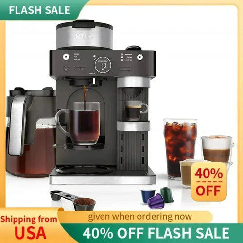 PMD4-Ninja CFN601 Espresso & Coffee Barista System Single-Serve Coffee & Nespresso Capsule Compatible