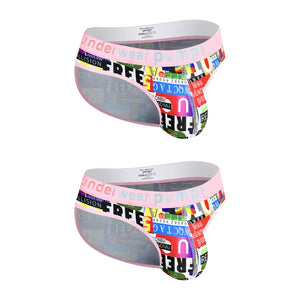 Racing Flag Plaid Printed Breathable Soft Briefs