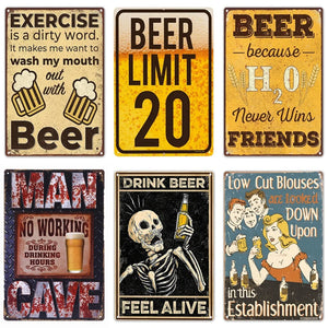 Funny Bar Beer Vintage Metal Tin Signs